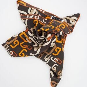 Dolce & Gabbana Monogram Brown Silk  Scarf